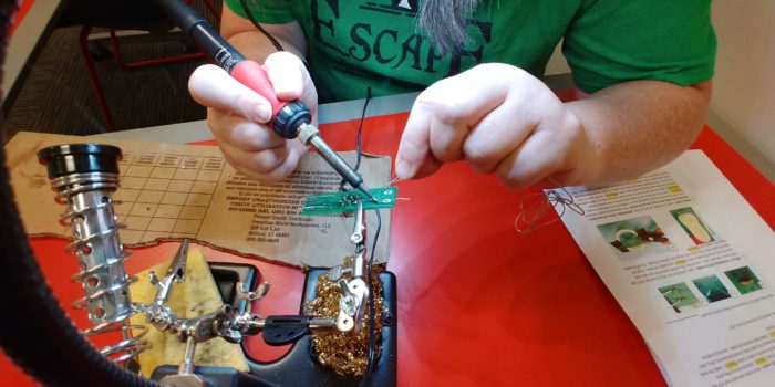 Teacher Professional Development training with printed circuit boards