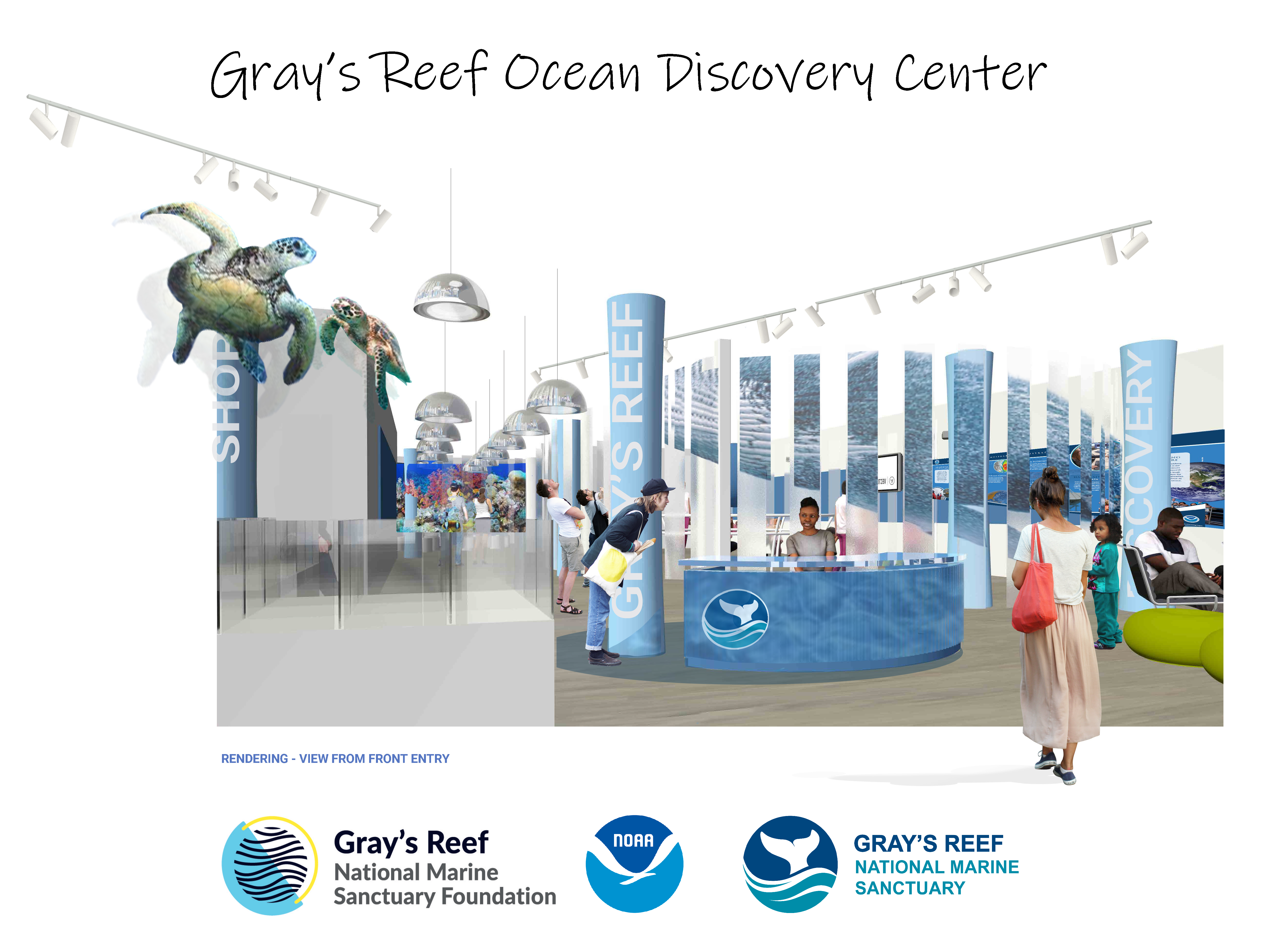 Gray's Reef Ocean Discovery Center sketch rendering