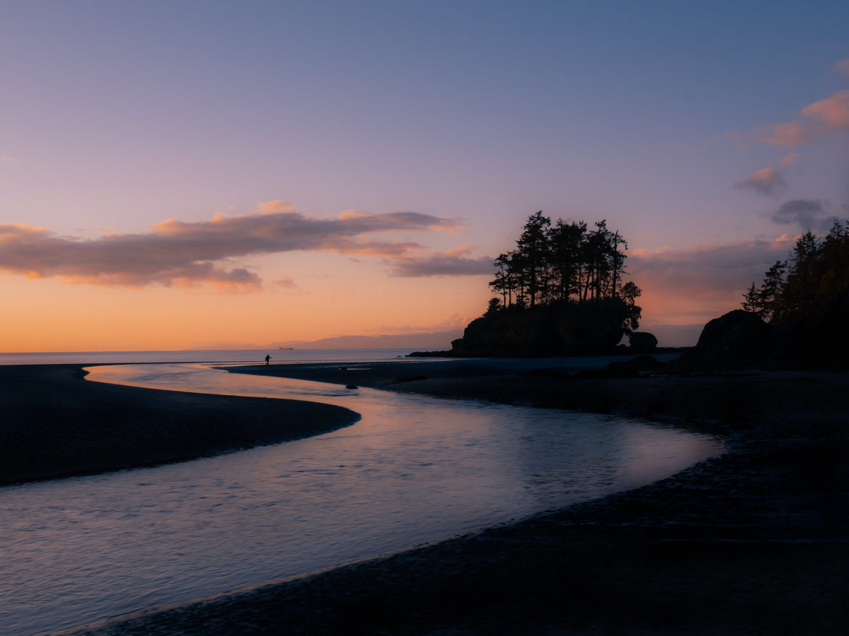 Photograph of beach at sunset from Olympic Coast National Marine Sanctuary